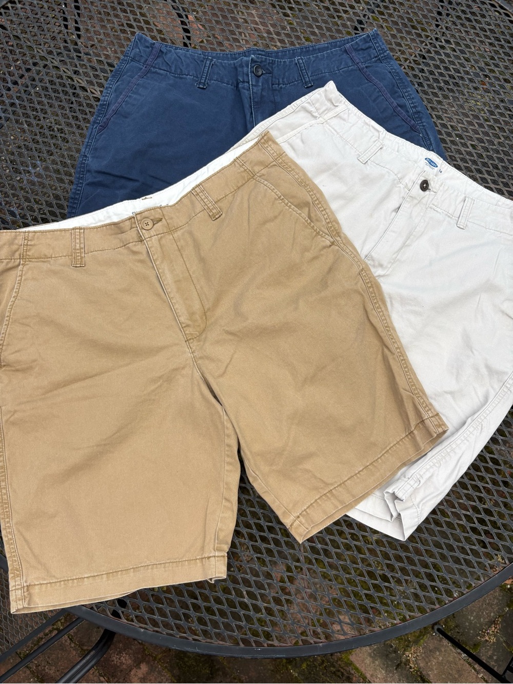 3 Old Navy Men's Classic Chino Shorts in Navy, Khaki & Light Khaki